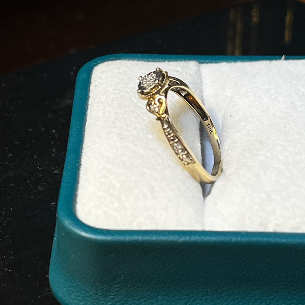 Solid Elegant Gold Ring With Silver Accents - image 7